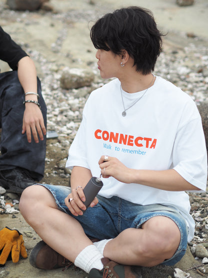1st T-shirt / White & Orange